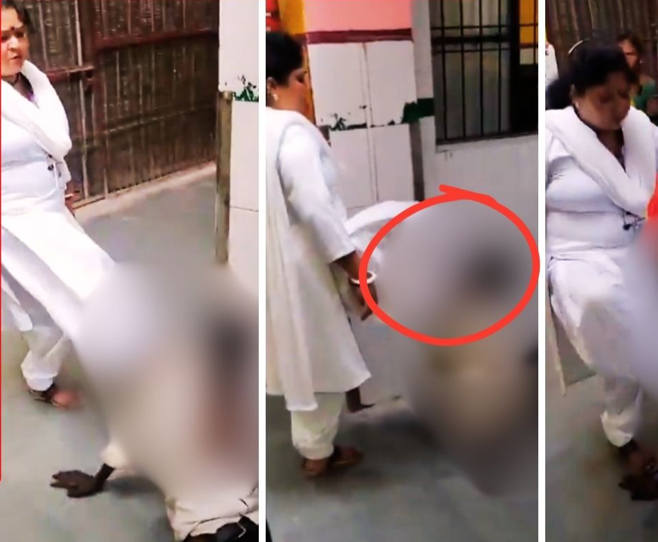 नर्स की ड्रेस पहन सफाईकर्मी ने मरीज पर ढाया कहर, लात-घूंसों से की बेरहमी; वीडियो वायरल होते ही हुई सस्पेंड… नर्स की ड्रेस पहन सफाईकर्मी ने मरीज पर ढाया कहर, लात-घूंसों से की बेरहमी; वीडियो वायरल होते ही हुई सस्पेंड…