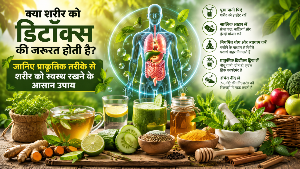 क्या शरीर को डिटॉक्स की जरूरत होती है? जानिए प्राकृतिक तरीके से शरीर को स्वस्थ रखने के आसान उपाय क्या शरीर को डिटॉक्स की जरूरत होती है? जानिए प्राकृतिक तरीके से शरीर को स्वस्थ रखने के आसान उपाय