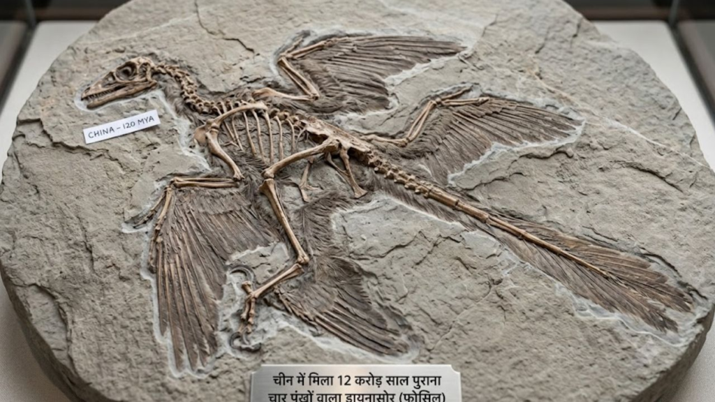 इतिहास की अनोखी खोज! चार पंखों वाले डायनासोर से सुलझ सकती है उड़ान की पहेली.. इतिहास की अनोखी खोज! चार पंखों वाले डायनासोर से सुलझ सकती है उड़ान की पहेली..