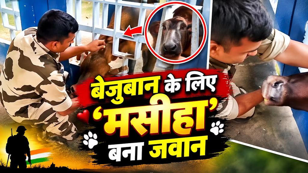 लोहे की रेलिंग में फंसा गाय का सिर, CISF जवान ने सूझबूझ से बचाई जान लोहे की रेलिंग में फंसा गाय का सिर, CISF जवान ने सूझबूझ से बचाई जान