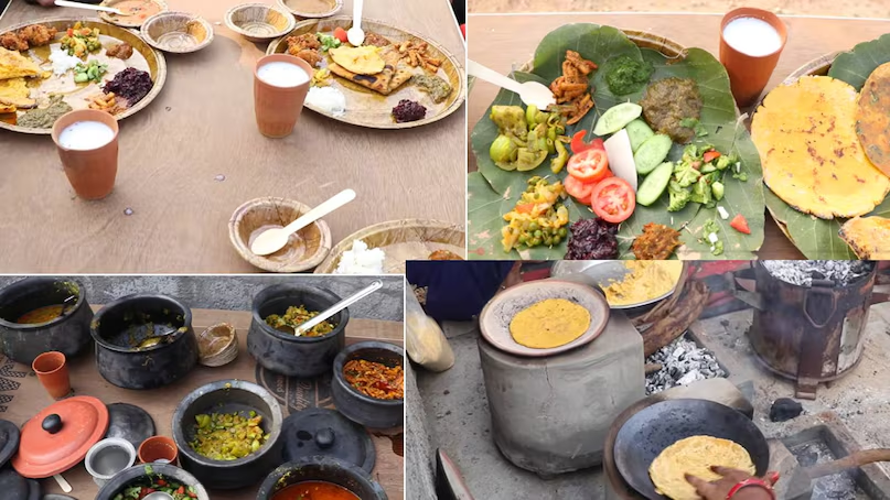 भीलवाड़ा के खेतों में’ मिलता है सात्विक भोजन, देसी गाय के घी से मिट्टी के बर्तनों में बनता है खाना. भीलवाड़ा के खेतों में’ मिलता है सात्विक भोजन, देसी गाय के घी से मिट्टी के बर्तनों में बनता है खाना.