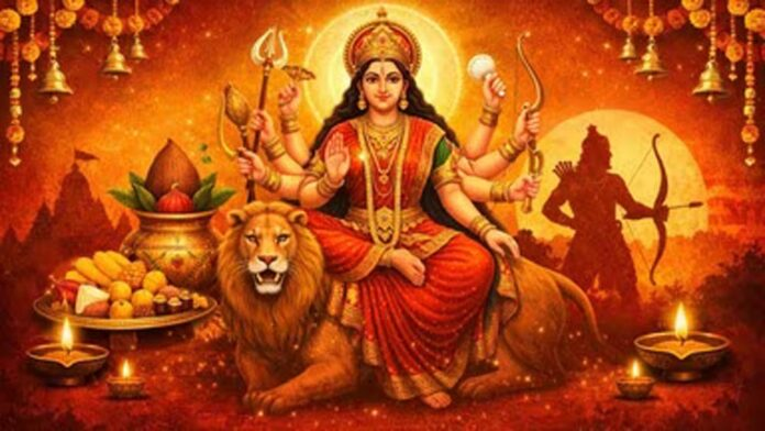 शारदीय नवरात्र में कलश स्थापना कैसे करें? जानें सामग्री, सही विधि, नारियल रखने का तरीका और नवार्ण मंत्र. शारदीय नवरात्र में कलश स्थापना कैसे करें? जानें सामग्री, सही विधि, नारियल रखने का तरीका और नवार्ण मंत्र.