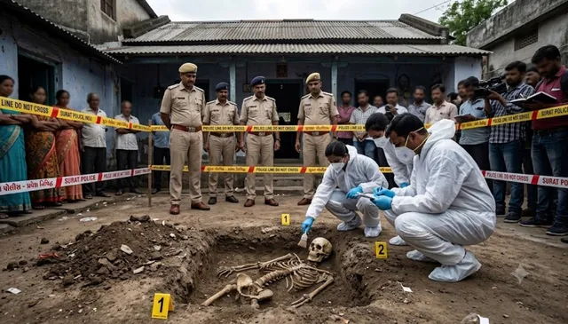 सूरत में चार साल बाद खुला: तीन हत्याओं का ‘राज, घर के आंगन में दफन मिले मानव कंकाल; पति-पत्नी पर तीन महिलाओं की हत्या का आरोप’ सूरत में चार साल बाद खुला: तीन हत्याओं का ‘राज, घर के आंगन में दफन मिले मानव कंकाल; पति-पत्नी पर तीन महिलाओं की हत्या का आरोप’